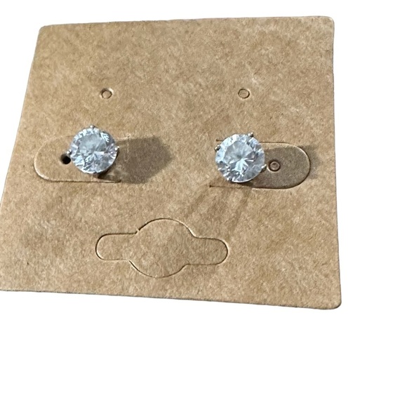 Signed JCM 925 CZ China Sterling Silver & 3 CT 7mm Solitaire CZ Stud Earrings - Picture 4 of 16